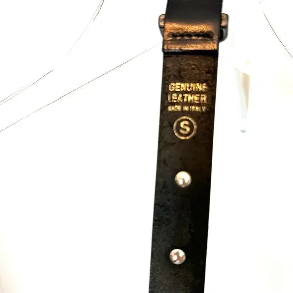 Vintage Silver Flower Embellished Genuine Leather Belt made in Italy. Vintage Silver Flower Embellished Genuine Leather Belt made  main image 4